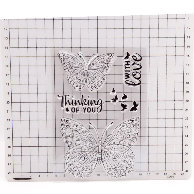 Прозрачный силиконовый штамп в виде бабочки для самостоятельной резки