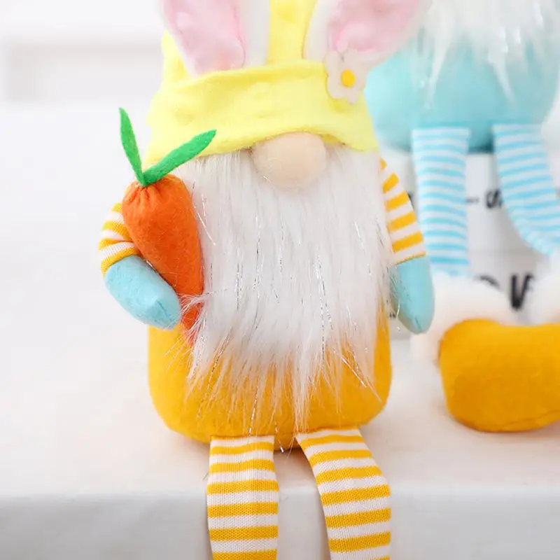 

ZL Long-legged Dwarf Doll Hold Carrot Easter Faceless Doll Easter St Patricks Day Easter Decor