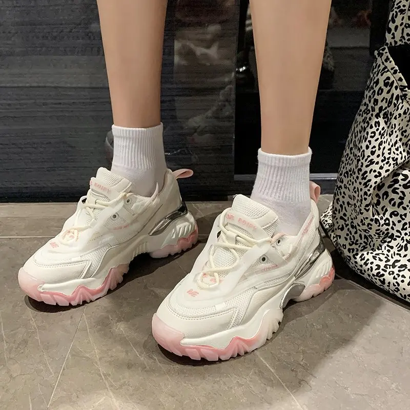 

2021 Luxury Sneakers Women Casual Platform Shoes Fashion Breathable Designer Thick Bottom Ladies Trainers Chunky Sneakers Woman