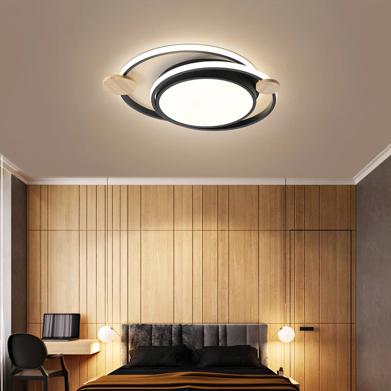 Black/Gray LED Ceiling Lights For Dining Room Bistro Kitchen Studyroom Bedroom Indoor Home Lighting Luminaria Lamps AC90V-260V