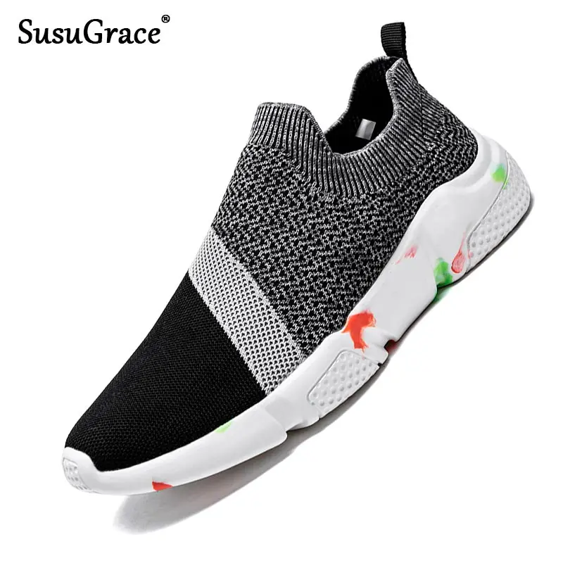 

SusuGrace/Лидер продаж 2020 года; Мужские сетчатые кроссовки; Летние Повседневные слипоны на плоской подошве; Спортивная обувь для улицы; Дышащая ...