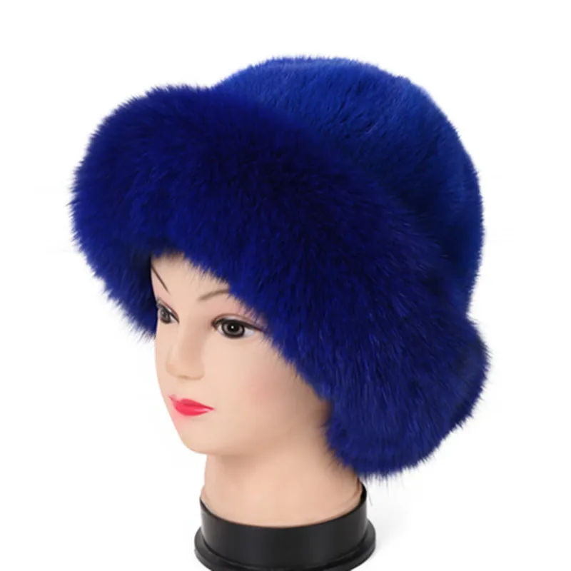 

2019 Ladies Fashion French Fur Hat Autumn And Winter Warm Hats Water Tail Fur Plus Fox Fur Hat