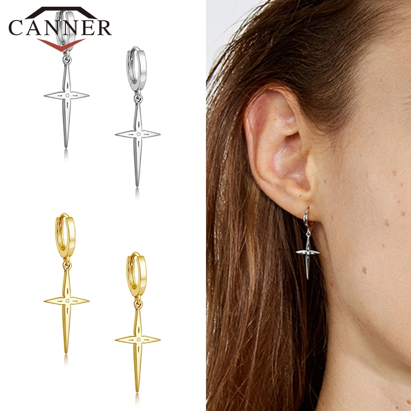 CANNER CZ Crystal Small Hoop Earrings 925 Sterling Silver Circle for Women Gold Huggie Earings 2020 Jewelry A5 | Украшения и