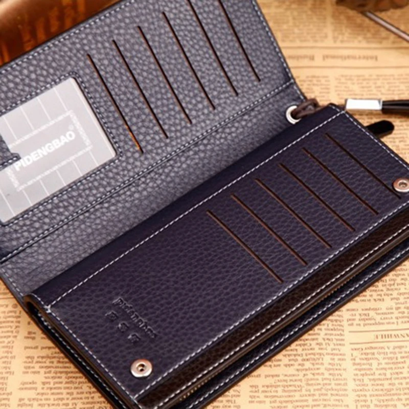 Мужские кошельки PIDENGBAO мужские кожаный кошелек мужской клатч|portefeuille homme|men purseleather