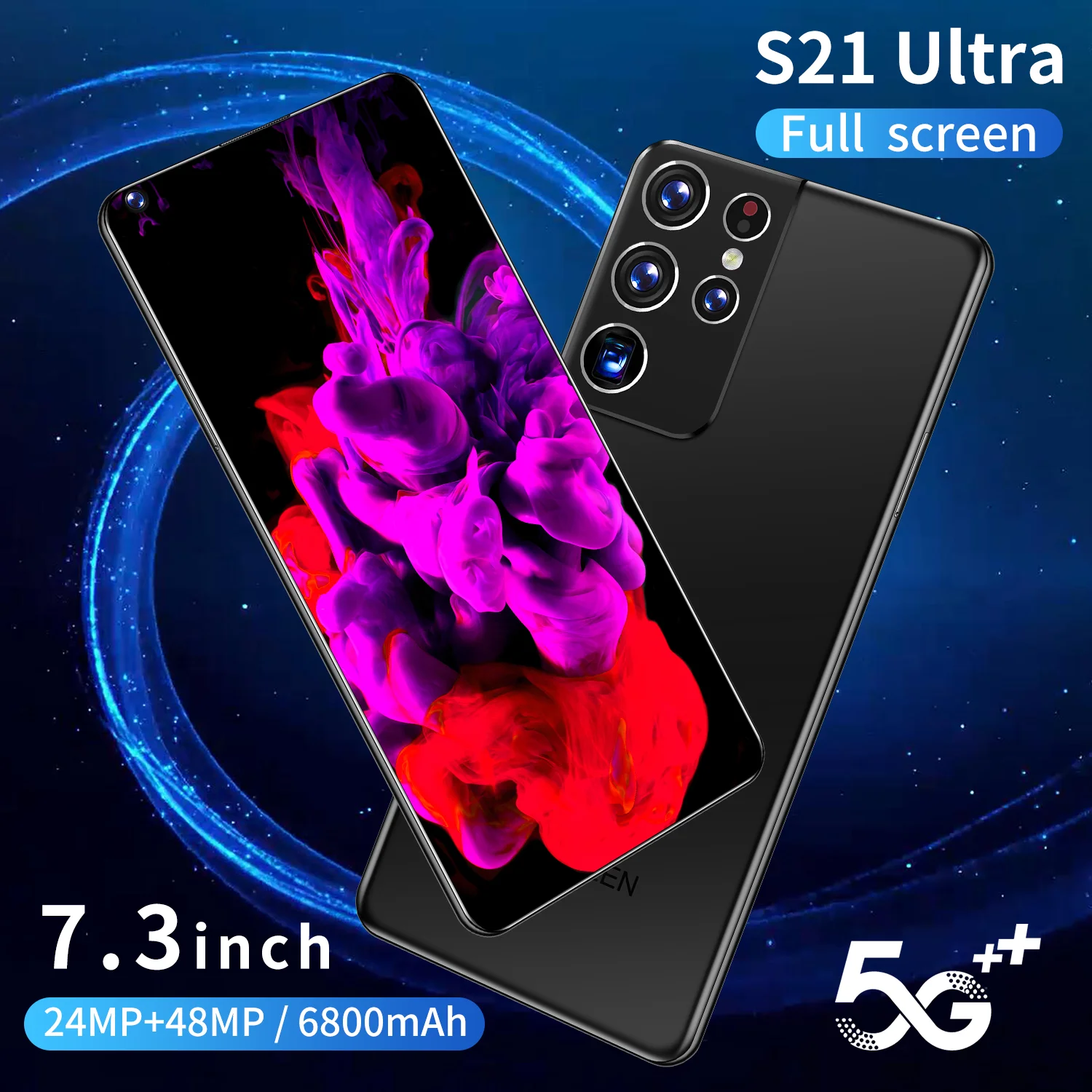 

7.3inch Galxy S21 Ultra 5g Cellphones Smartphoness Android 10 6800mAh 10Core Really Telephone MTK6889 16 GB 512 GB 24MP+48MP