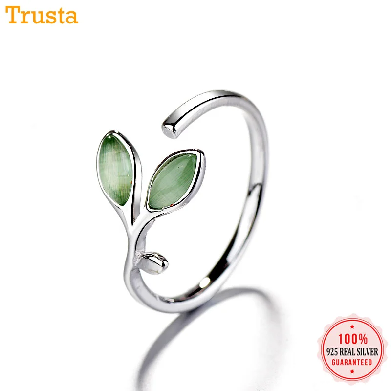 Серьги кольца и браслет из 100% серебра 925 пробы с листьями Чудесный подарок для