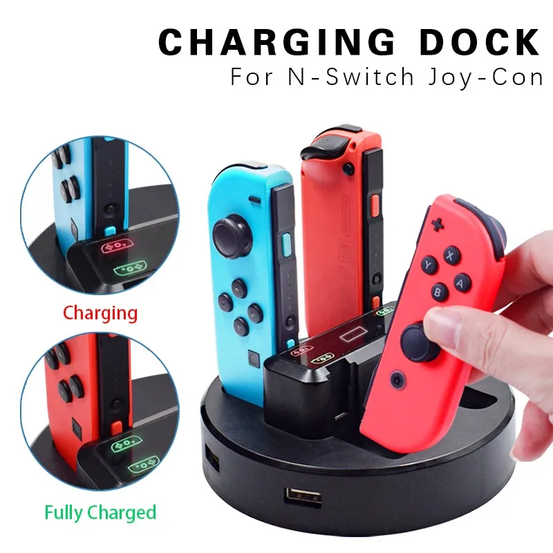Док станция для зарядного светодиодный Joy Con светодиодная Подставка зарядки с