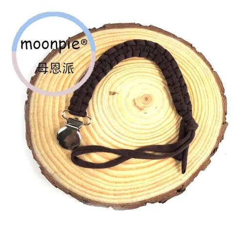 Moonpie новая хлопковая ткань ручной вязки пустышки цепи черный серый тканевая цепочка крючком детские соски цепи - Цвет: coffee metal clip
