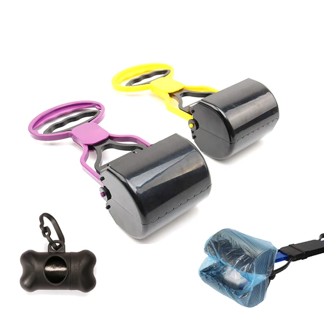 Portable Pet Dog Cat Pooper Long Handle Jaw Poop Scoop Cleaner Pick Up Animal Waste For Dog Supplies Outdoor Cleaning Tool