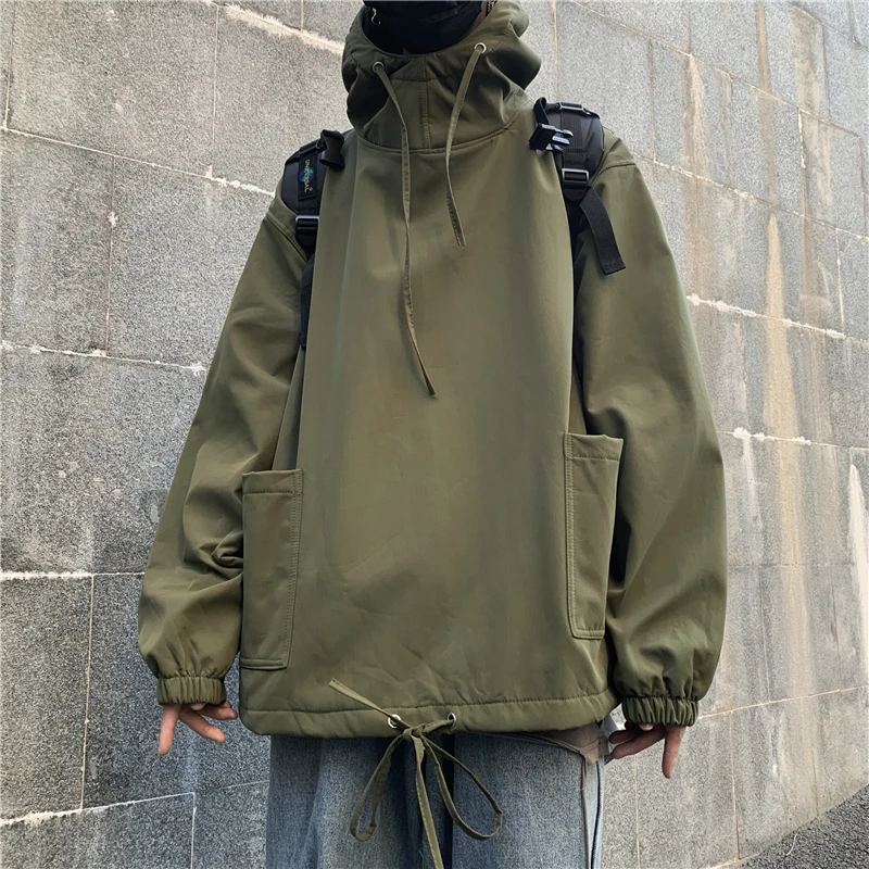 

2021 Autumn Winter Solid Color Men's Hoodies Fashion Casual Loose Hooded Pullover Thick Tops Korean Streetwear Couple Clothing