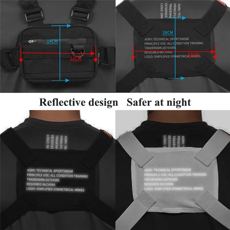 1PCS Men Tactical Waist Bag Tactical Vest Chest Pack Hip Hop Function Chest Rig Pack