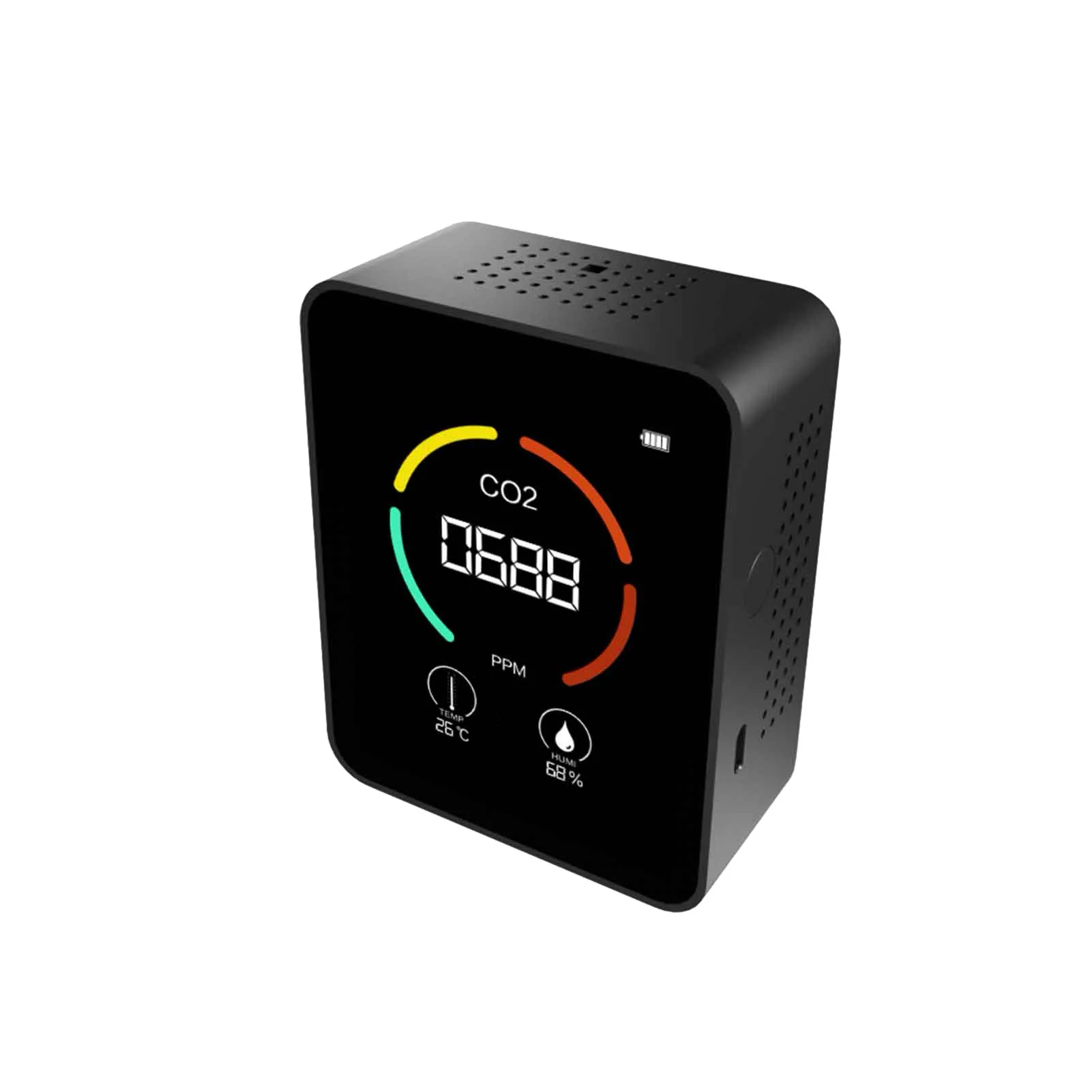 

CO2 Meter Digital Temperature Humidity Sensor Tester Alarm Function Easy To Carry Battery USB Powered For Android System