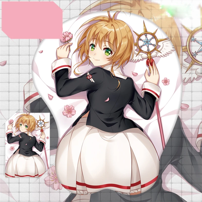 Аниме Cardcaptor Sakura мультфильм KINOMOTO SAKURA напечатанный 3D коврик для мыши Коврик