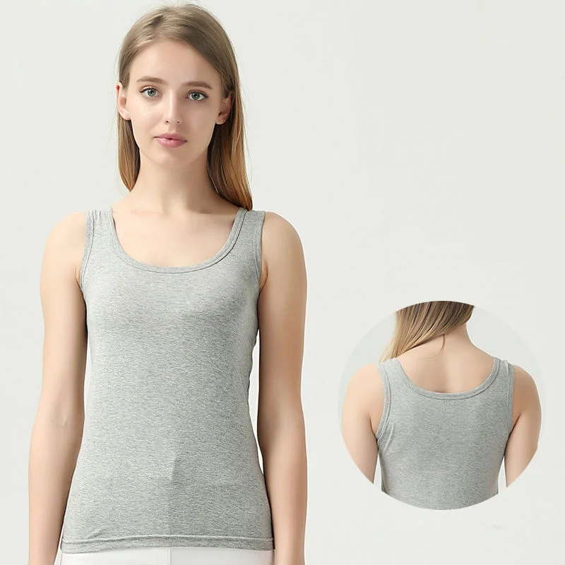 Women Summer Tank Tops U Neck Sleeveless Vest Camisole Solid Slim Breathable Bottoming T Shirt Casual Fitness Short Singlets