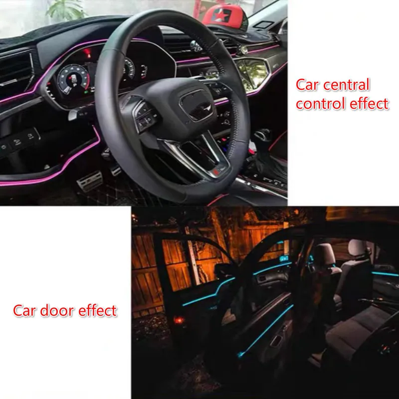 JURUS 1 метр Подсветка в автомобиле салона авто светодиодные ленты El провода 12V