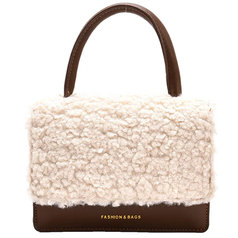 

Faux Fur Shoulder Belt 2021 Trending PU Leather Women's Designer Handbag and Purses Small Shoulder Crossbody Bag