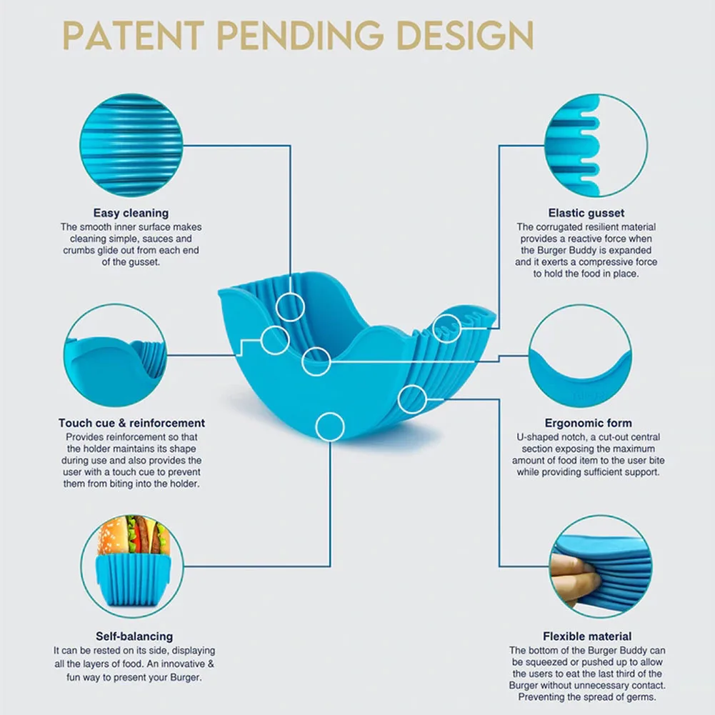 Силиконовый держатель для гамбургеров фиксированная оболочка с зажимом в виде