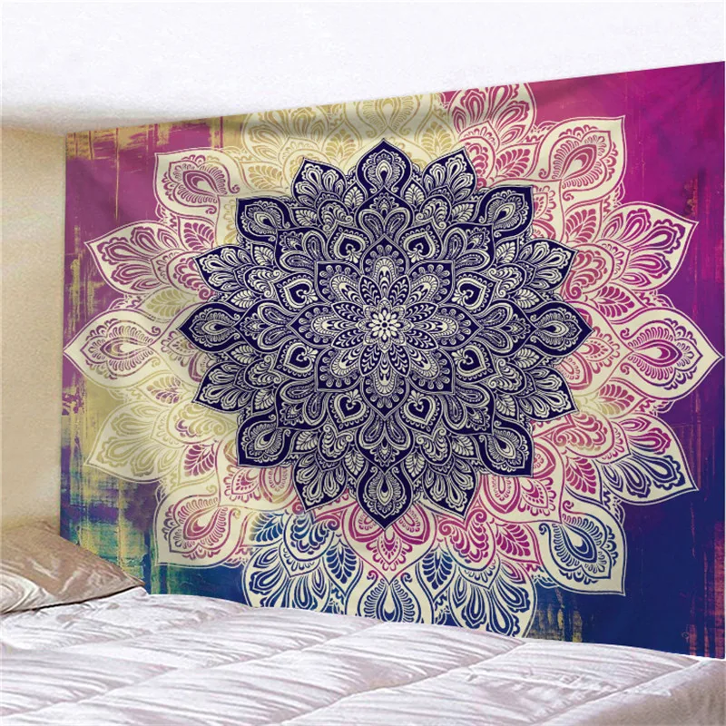 

Polyester Indian Mandala wall hanging tapestry wall art bedsheet Hippie boho decor bohemian psychedelic wall tapestry aesthetic