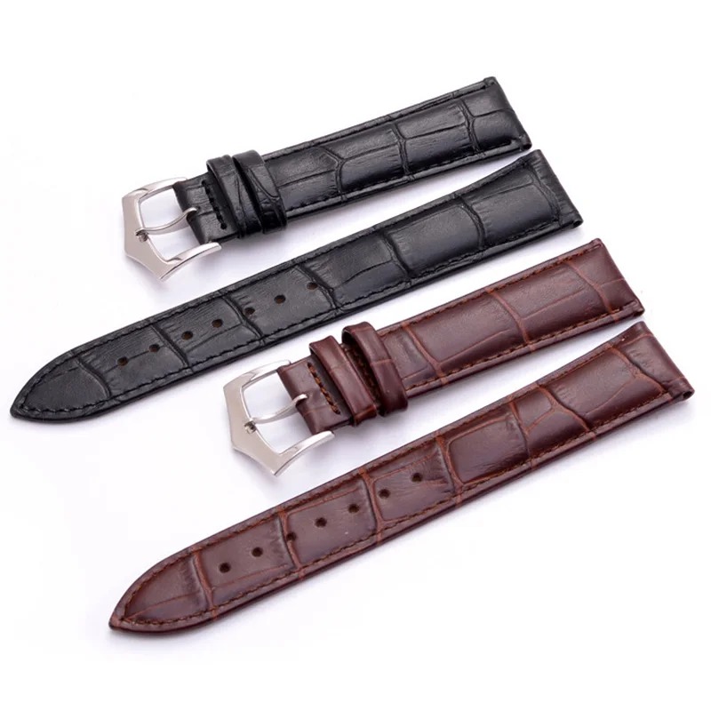 

BEAFIRY Watch Band 12mm 14mm 16mm 18mm 20mm 22mm 24mm Bamboo Pattern Leather Strap Brown Black for Men Women Watchband