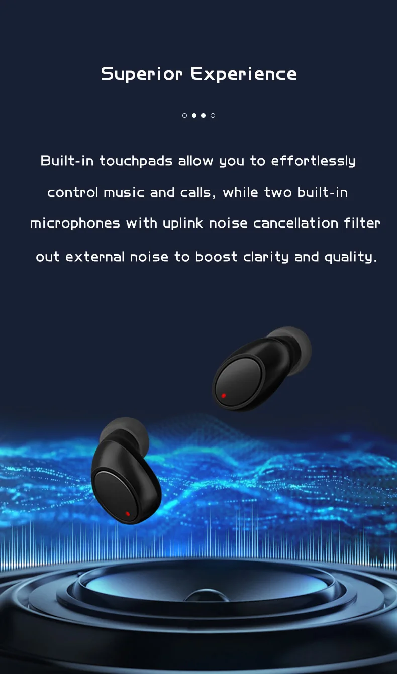CALETOP TWS 5,0 Bluetooth наушники беспроводные наушники с микрофоном Handsfree Hifi 6D стерео звук IPX5 Водонепроницаемый для iPhone Xiaomi