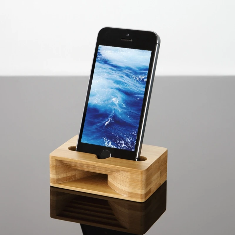 

Phone Sound Amplifier Universal Bamboo Mobile Holder Stand Cellphone Loudspeaker K92F