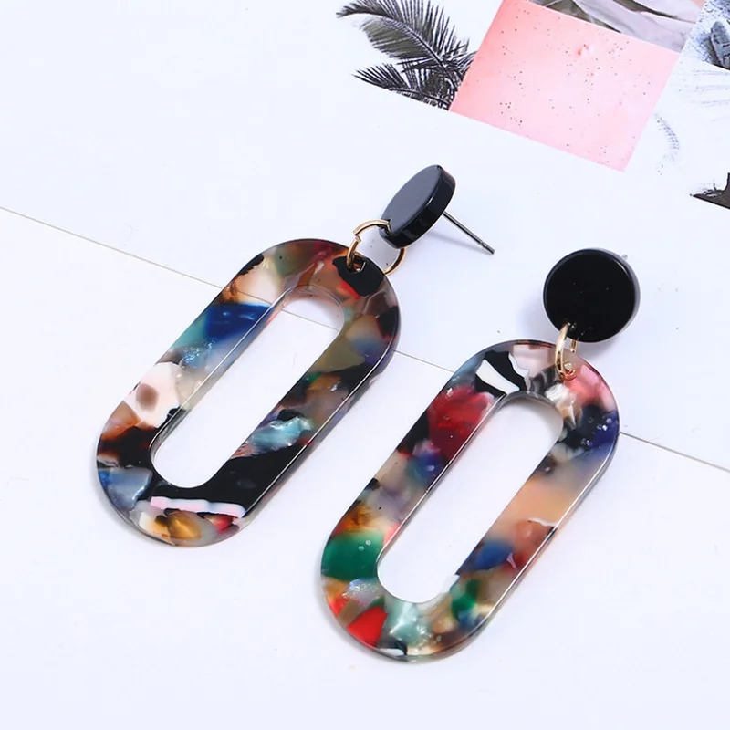 

Personality Women Acrylic Geometry Earrings for Female 2021 Trend Fashion Jewelry