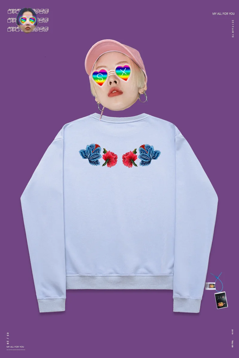 Пуловер с круглым вырезом и принтом в стиле рэп уличная одежда moletom китайская