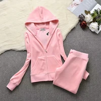 womens brand velvet fabric tracksuits velour suit women track suit hoodies and pants fat sister sportswear y2k 2022 springfall