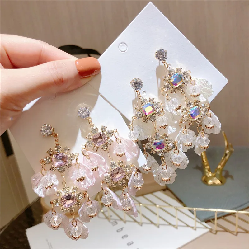 Корейские модные новые милые висячие серьги с кисточками ювелирные изделия