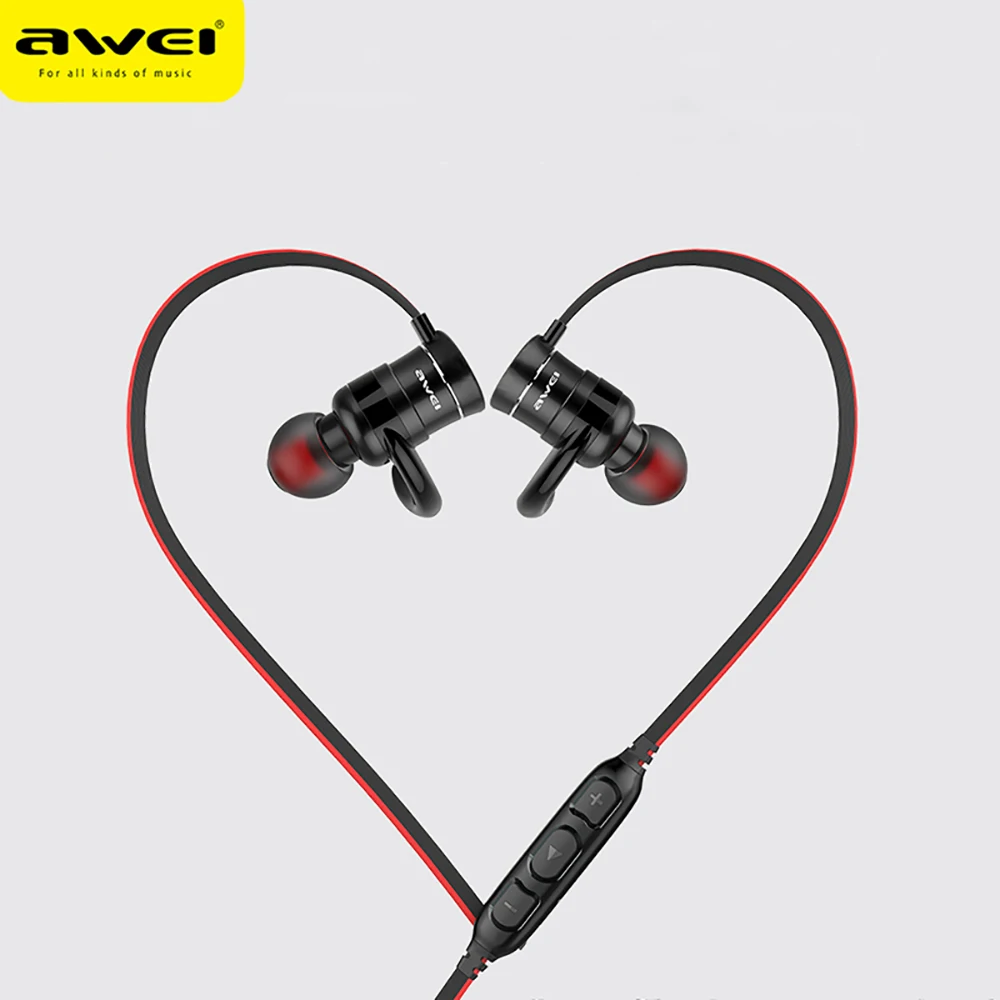 Беспроводные Bluetooth-наушники Awei с магнитным управлением Hi-Fi спортивные наушники