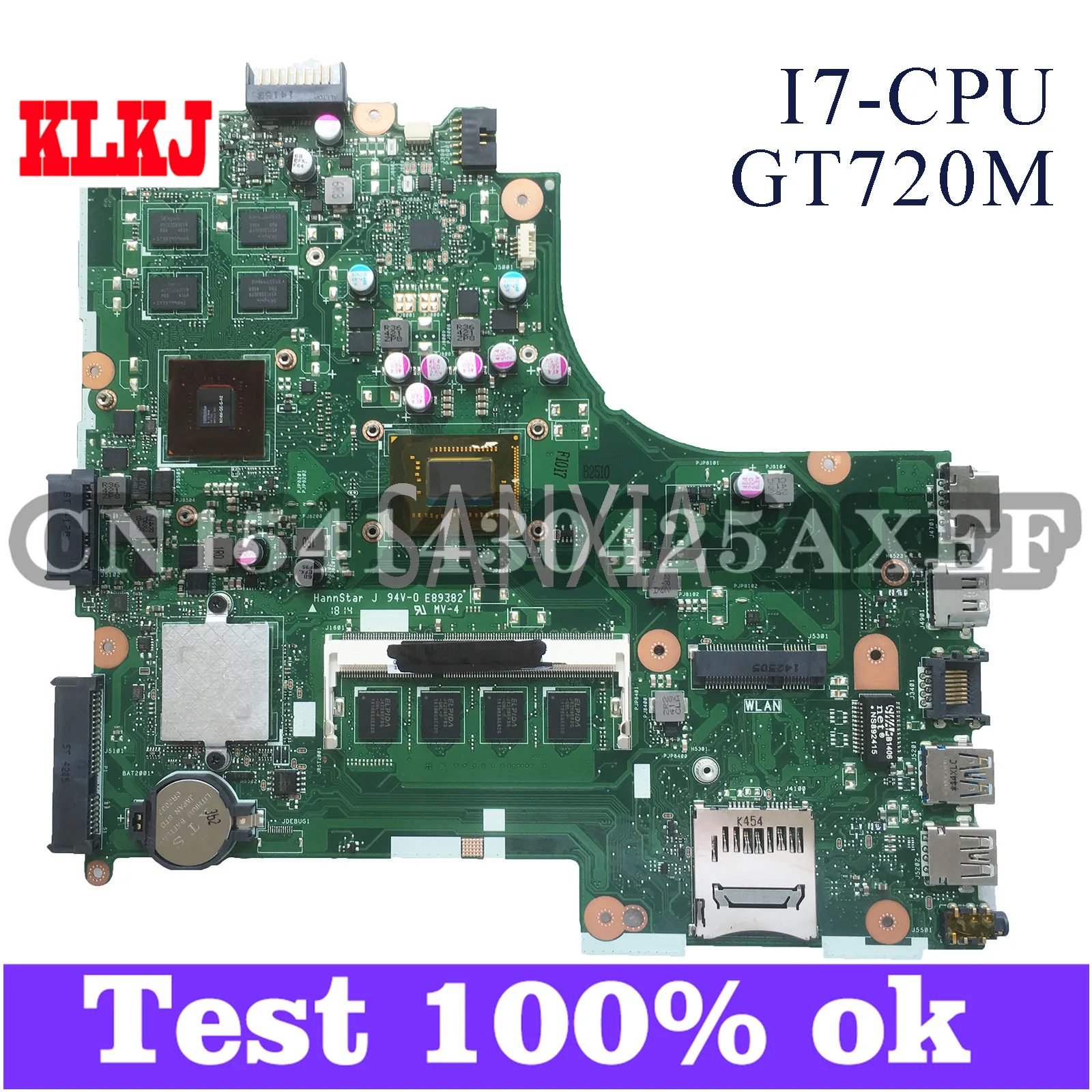

KLKJ X450CC материнская плата для ноутбука ASUS X450CC X450C оригинальная материнская плата 4GB-RAM I7-CPU GT720M