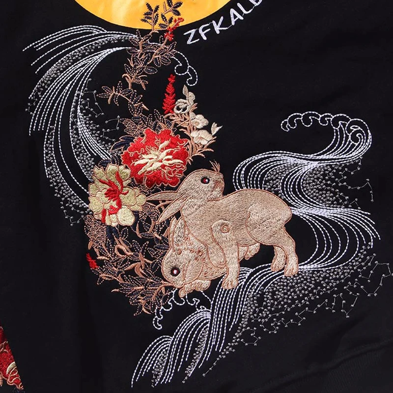 Толстовка мужская с капюшоном в стиле хип хоп хлопковый пуловер вышивкой