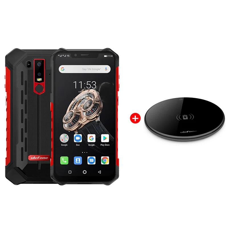 Ulefone Armor 6 телефон смартфон телефоны смартфоны Android 8.1 водонепроницаемый IP68 NFC 6GB+128GB глобальная версия - Цвет: Red Add UF002