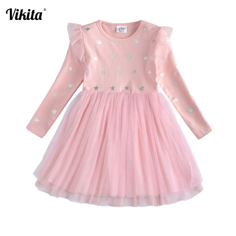 VIKITA Girls Princess Dress for Kids Baby Tutu Dresses Children Party Gown Christmas Clothes Vestidos | Детская одежда и обувь