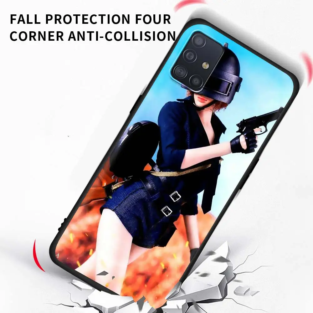 

Hot PUBG Game Phone Case For Samsung Galaxy A51 A71 A21S M31 M31s M30s A31 A41 A11 A01 M51 Soft Matte Coque Back Cover