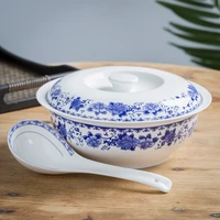 jingdezhen ceramic large soup pot chinese household high quality bone china large soup bowl with lid food pot tableware vegetabl