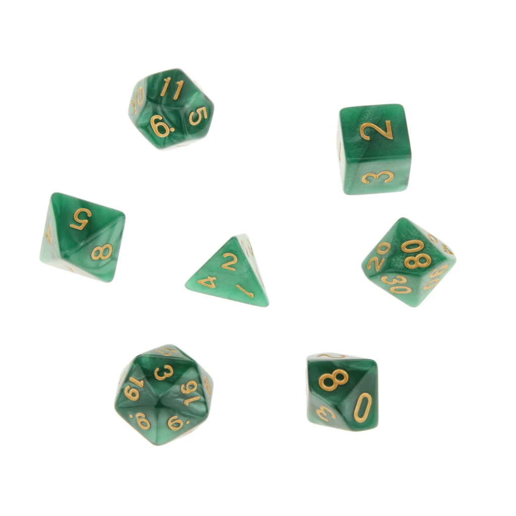 7 шт многогранные кости для подземелий и драконов DND Dados RPG MTG настольная игра D20 D12 D10 D8 D6 D4 набор разноцветных кубиков и кубиков