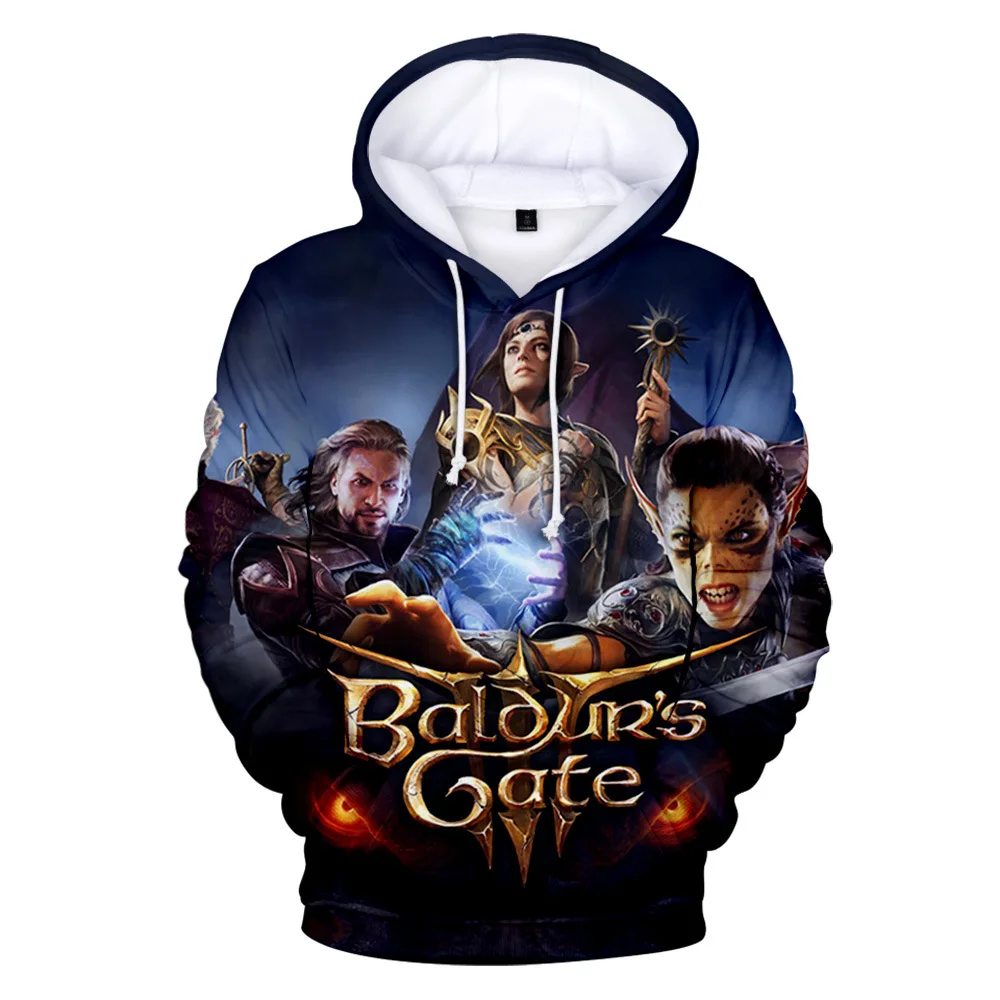 

2021 модный дизайн, новинка, толстовка с капюшоном в стиле аниме Baldur's Gate, толстовки для мальчиков и девочек в стиле Харадзюку, детская одежда с ...