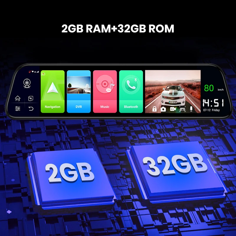 Bluavido 1" ips 4G Android 8,1 Автомобильное зеркало заднего вида DVR камера gps 2GB ram ADAS WiFi Bluetooth FHD 1080P видеорегистратор
