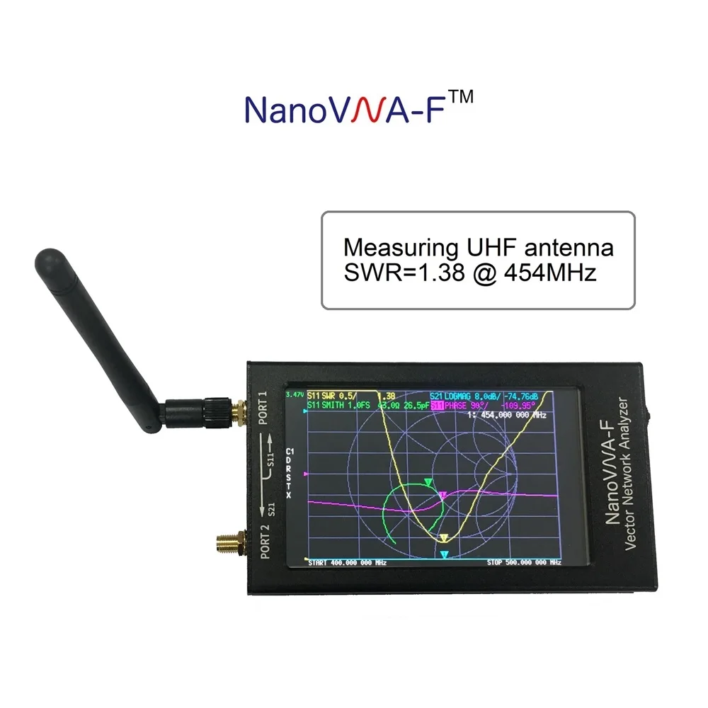 Векторный анализатор сети NanoVNA-F счетчик SWR 50 кГц-1 5 ГГц 4 3 дюйма IPS быстроходный HF VHF
