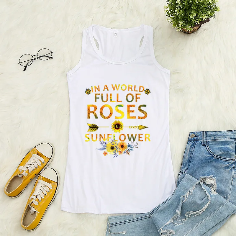 

Full of Rose Printed Crop Top Women Sleeveless O Neck Tank Top Summer Ladies Casual Loose Vest Haut Femme Ropa Mujer