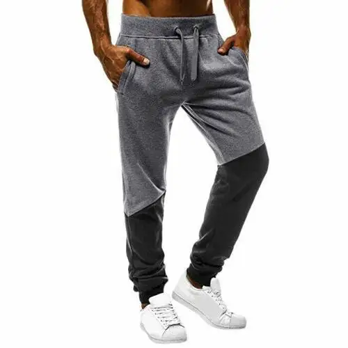 

Fashion Hot Men Pants Long Casual Patchwork Pants With Pocket Slim Fit Trousers Hiking Pants Streetwear