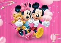 disney minnie birthday background cloth cute cartoon pink wall background photo poster party decoration supplies girl gift