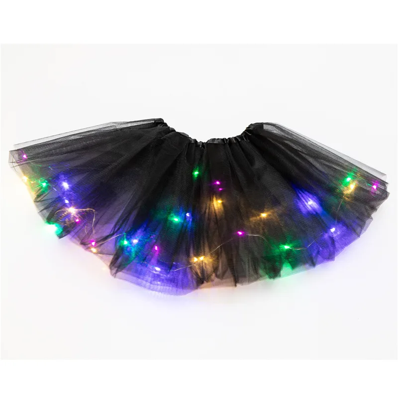 1PC Little Girls LED Light Up Tutu Skirt Neon Colorful Luminous Party Dance Dress Festival Cosplay Costume Stage Wear 14 Colors | Женская