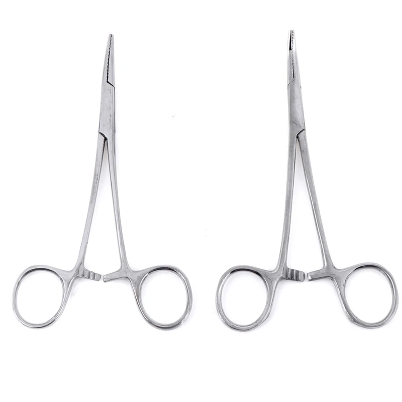 12.5cm Curved Stainless Steel Bent-nose/Straight Locking Elbow Scissors Pliers Hemostatic Forceps Clamp | Инструменты