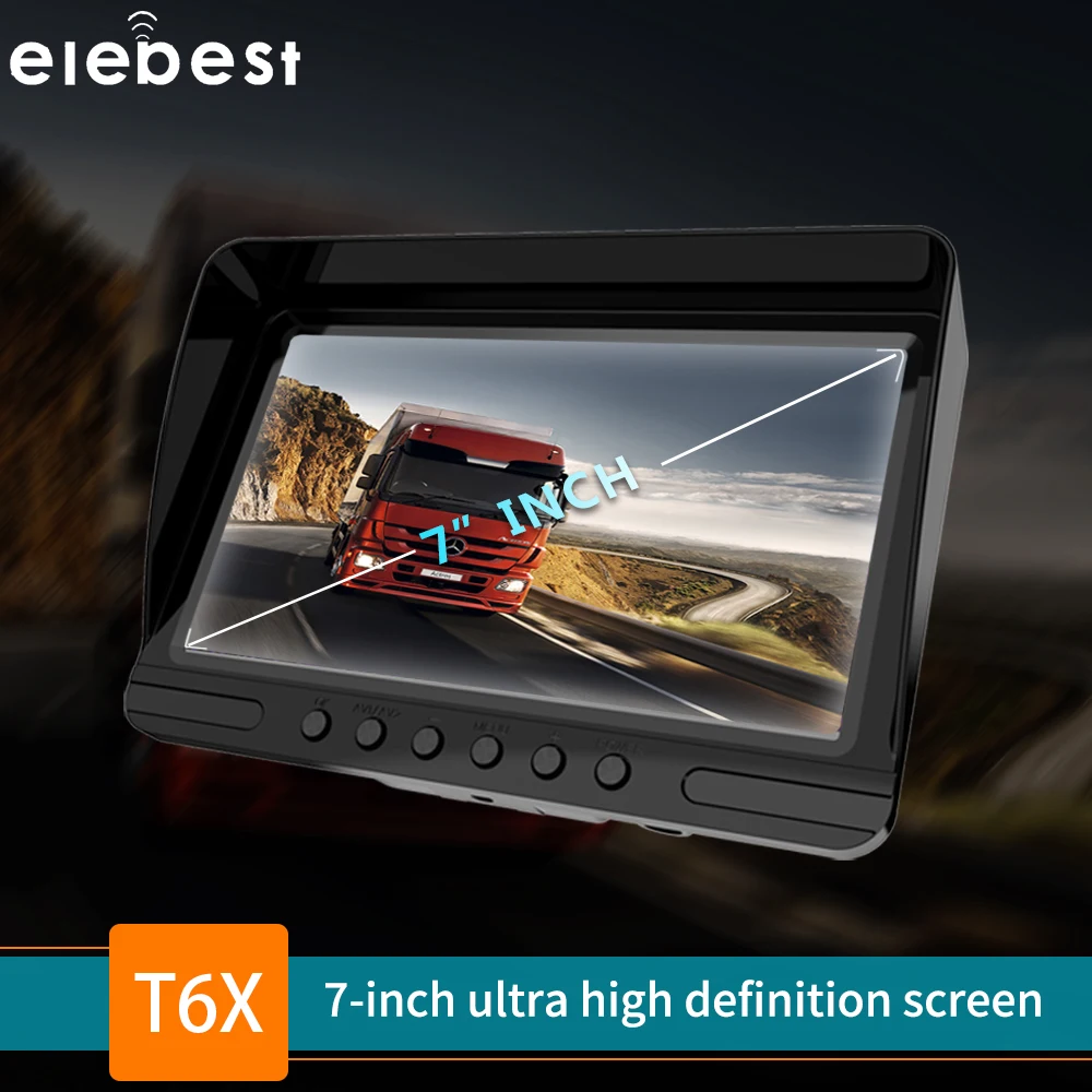 Elebest T6X видеорегистратор передний и задний DVR 7 ''Сплит монитор циклическая запись/Обнаружение движения IP69 ночное видение для грузовика RV автобус