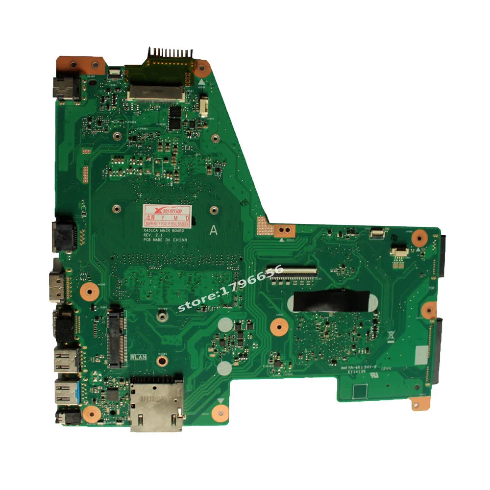 

New! Akemy X451CA Laptop Motherboard For Asus X451C X451CA F451C mainboard 1007U CPU 2GB RAM 100% test OK