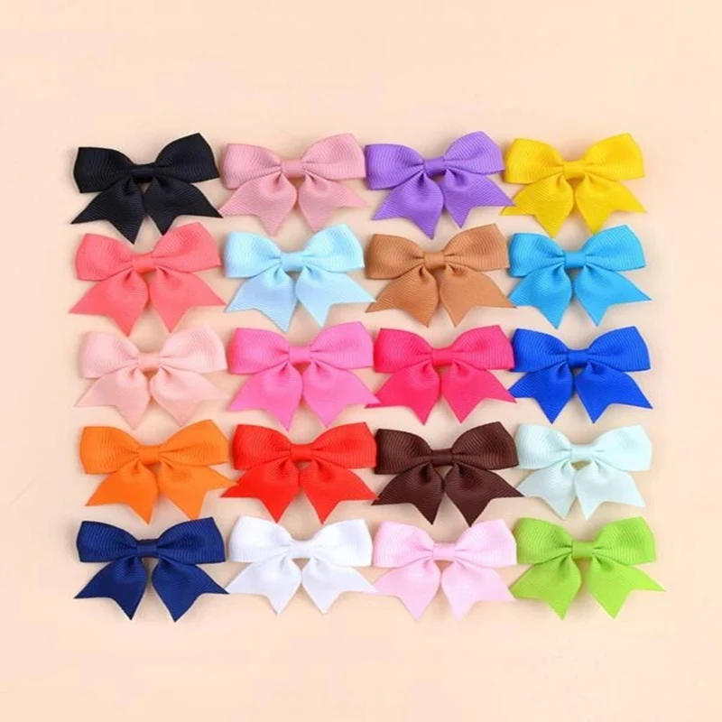 

20 шт./лот корсажная лента с бантом, заколка для волос для девочек, бутиковый однотонный зажим для волос, ручная работа, зажим для банта, Детск...