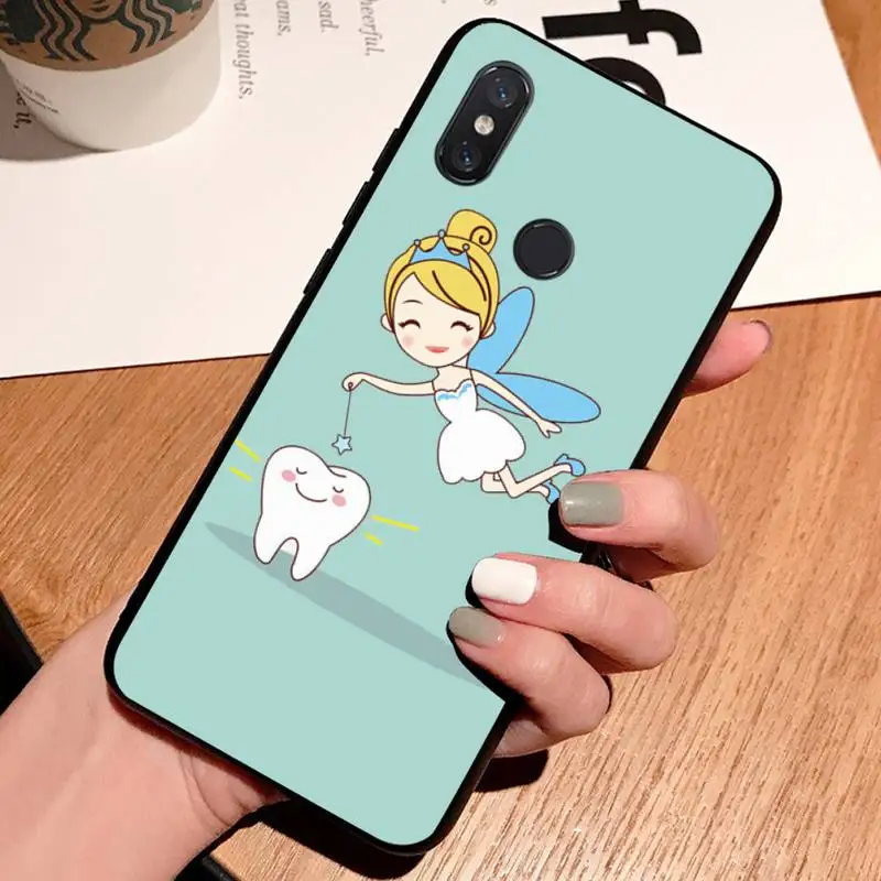 

Dentist Dental Teeth Funny Cartoon Anti-fall mobile Phone Case coque For Xiaomi Redmi note 7 8 9 t k30 max3 9 s 10 pro lite