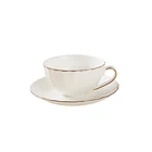 Фарфоровая чайная чашка 210 мл с золотой отделкой, кофейные чашки для капучино, набор чайных чашек для белого чая, британская кофейная чашка